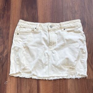 Eunina Cream Denim Skirt